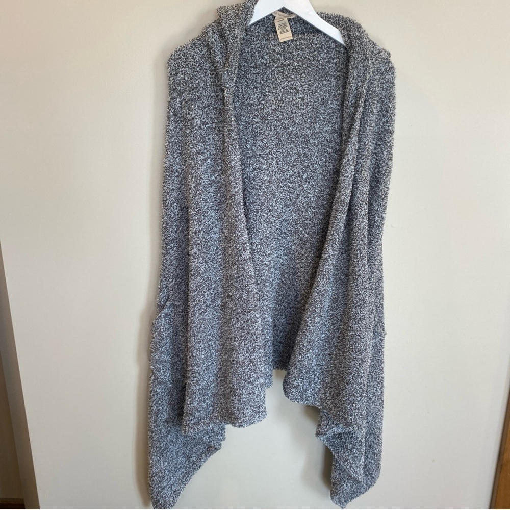 Soft Surroundings Open Front Cardigan Sleeveless Hooded Cozy Wrap Women One Size